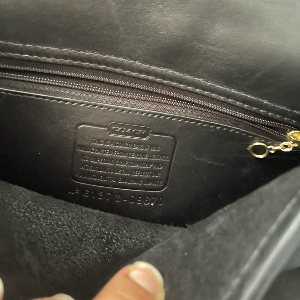 Coach Black Leather Interior Crossbody with Gold Hardware Accent - Picture 5 of 7